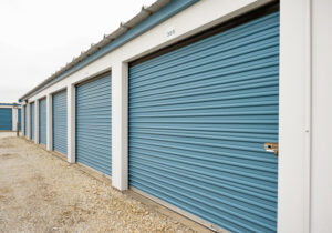 Drive-up storage units with roll-up doors at All Seasons Storage in Franksville, WI